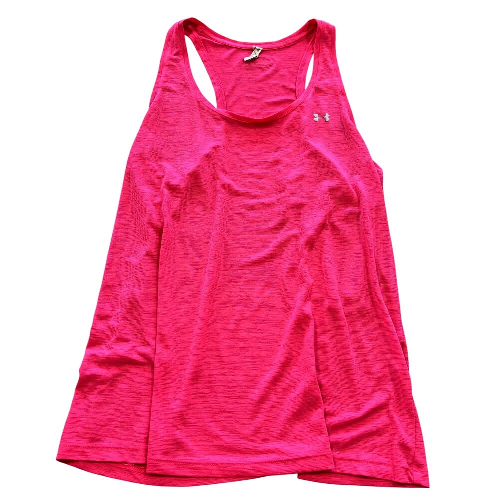 Under Armour Hot Pink Loose Fit Racerback Tank Top Size Large